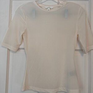 HM Sheer Ivory Short Sleeve Top